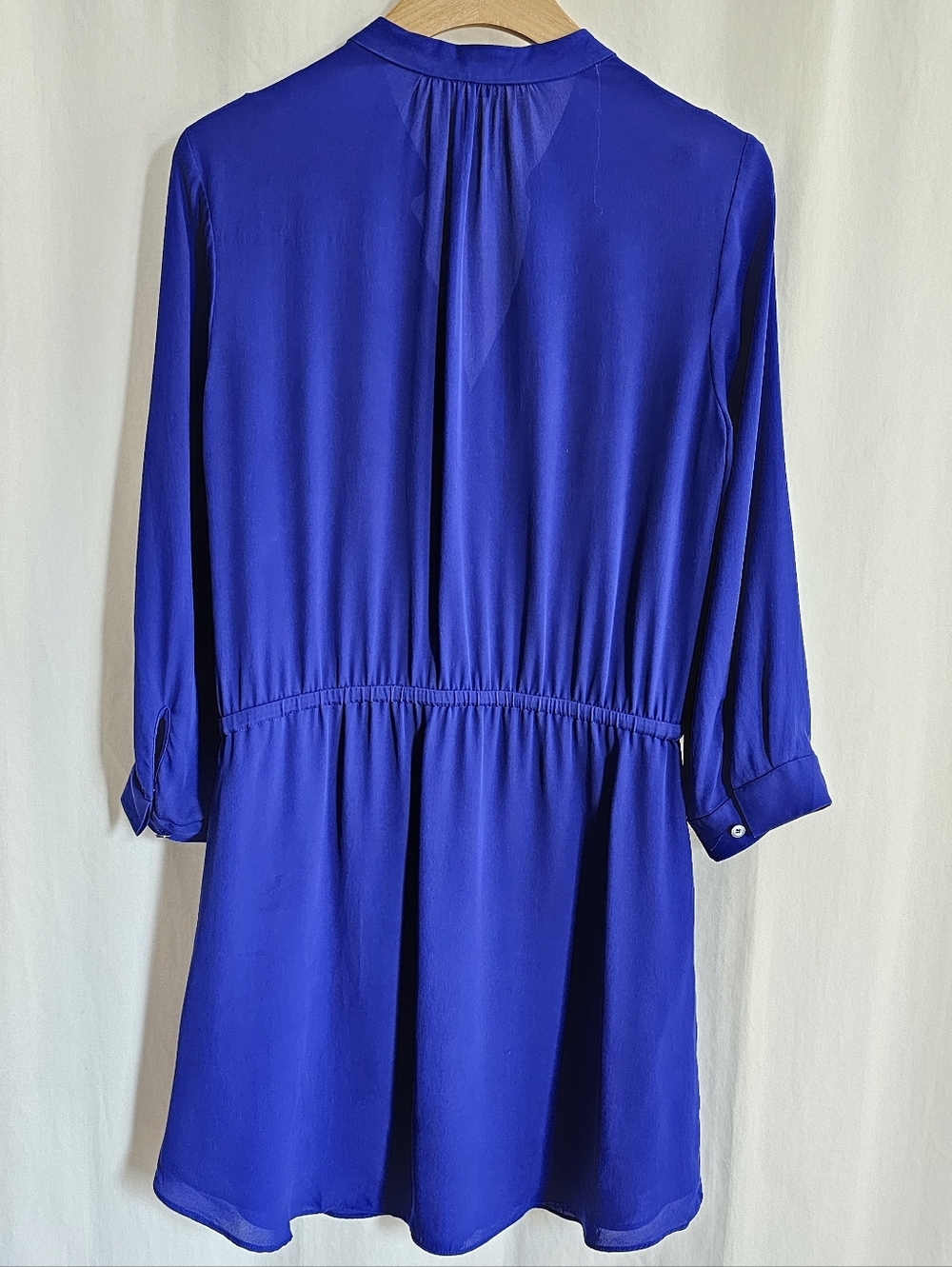 Aritzia T. Babaton Long Sleeve Silk Bennett Dress - Cobalt Blue - Picture 3 of 16